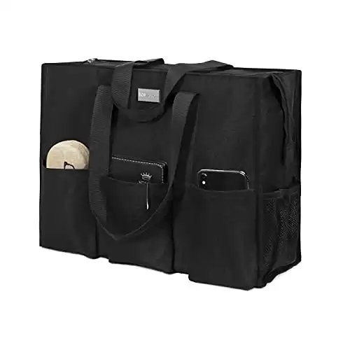 TOPDesign Utility Water Resistant Tote Bag with 13 Exterior & Interior Pockets,