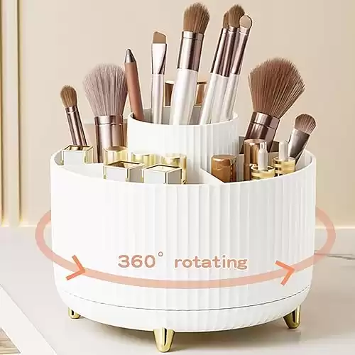 360° Rotate Makeup Brush Holder Organizer