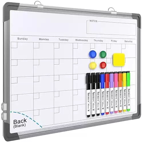 Small Monthly Calendar Dry Erase Whiteboard for Wall
