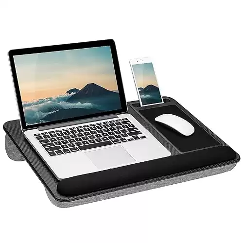 LAPGEAR Home Office Pro Lap Desk with Wrist Rest, Mouse Pad, and Phone Holder