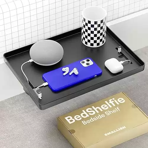 BedShelfie Bedside Shelf for Bunk Bed & Top Bunk, College Dorm Room Essentials