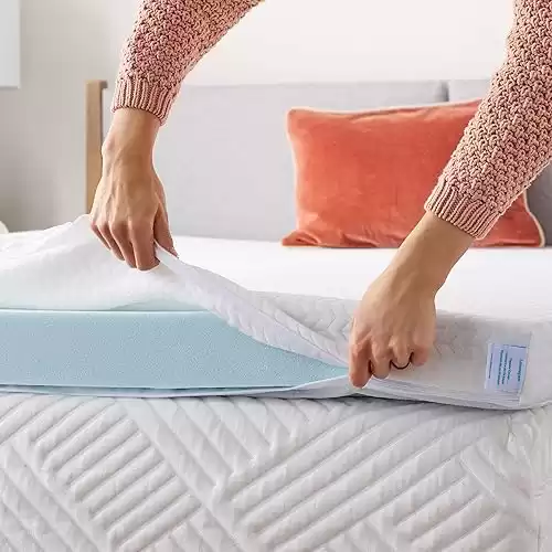 Linenspa 3 Inch Gel Infused Memory Foam Mattress Topper with Removable Cover