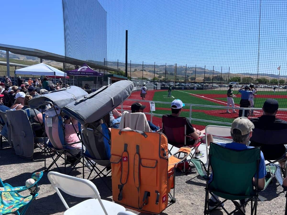 chairs with shade at baseball tournament